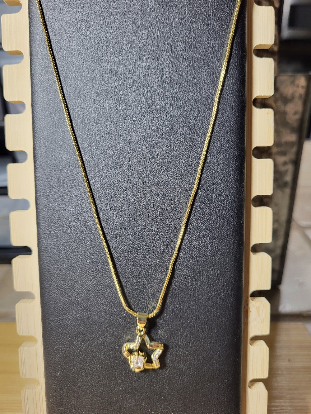 Delicate 18k Gold Filled Star Necklace with Swarovski Crystal Accent